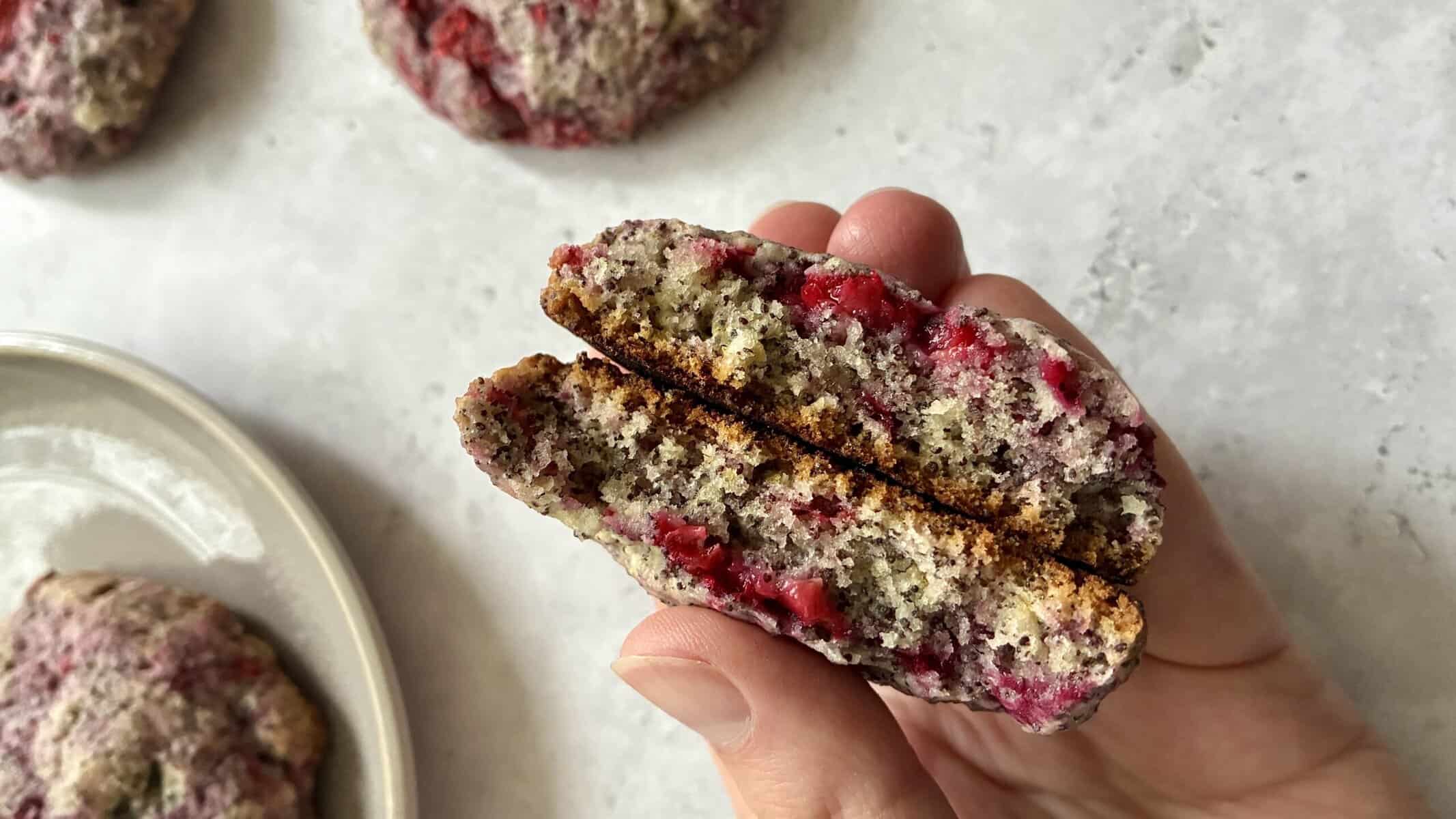 Vegane Himbeer-Mohnkekse
