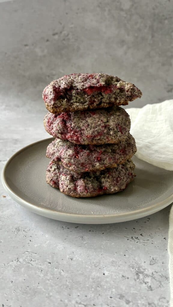 vegane himbeer-mohn kekse